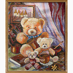 Гобеленовая картина в багете «Три медведя»