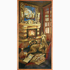 Гобеленовая картина в багете «Камин»