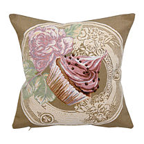 Гобеленовый декоративный чехол для подушки «Клубничный зефир»