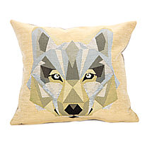 Гобеленовый чехол для подушки «Сибирский волк»