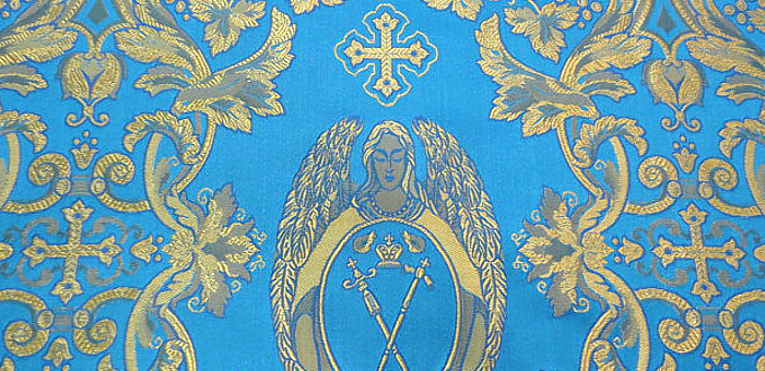 Церковная ткань с логотипом Свято-Троицкой Александро-Невской Лавры (рисунок 4387)